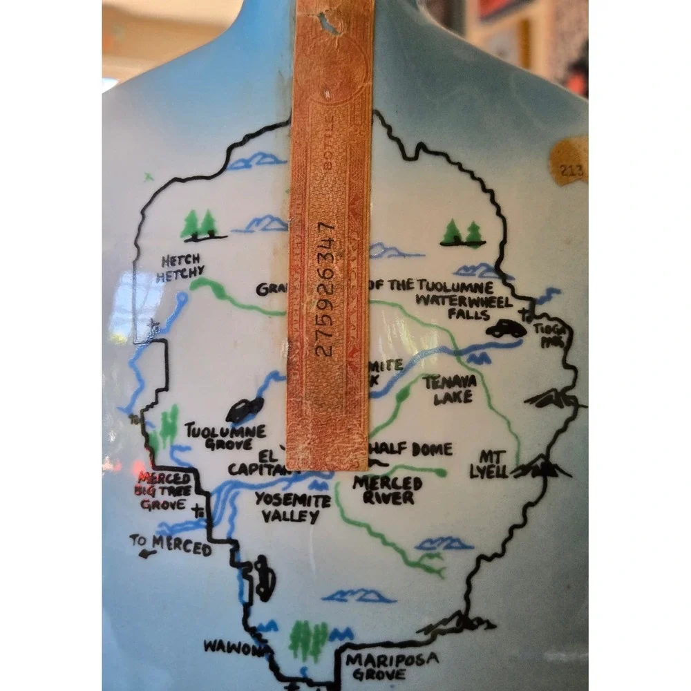 Oval Vintage 1968 Yosemite California Jim Beam Decanter Genuine Regal China